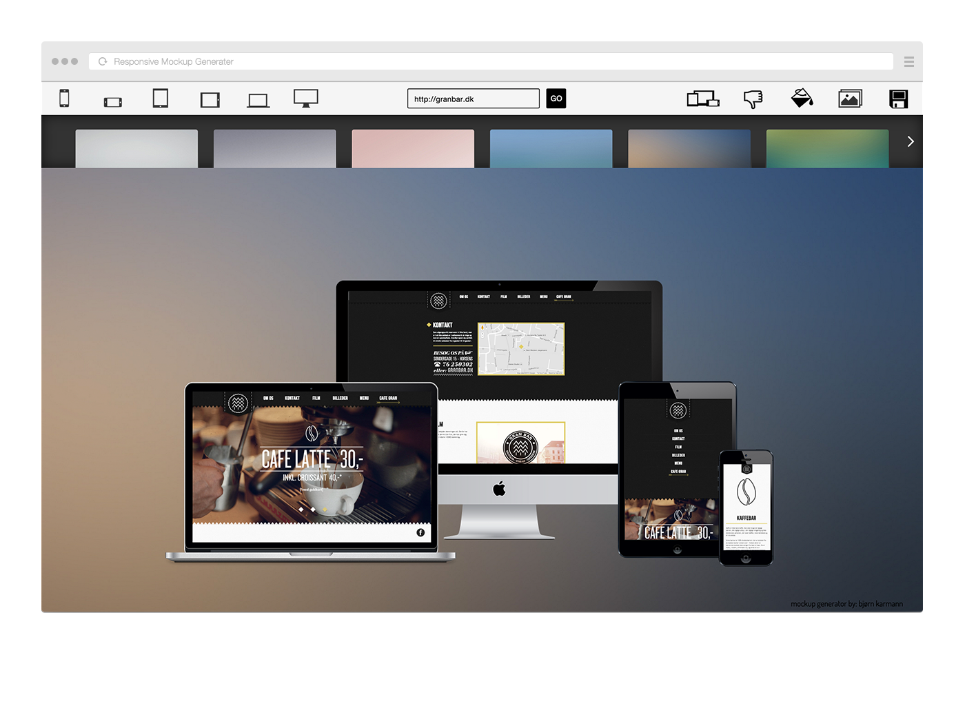 Download Bjørn Karmann › Responsive mockup Generator